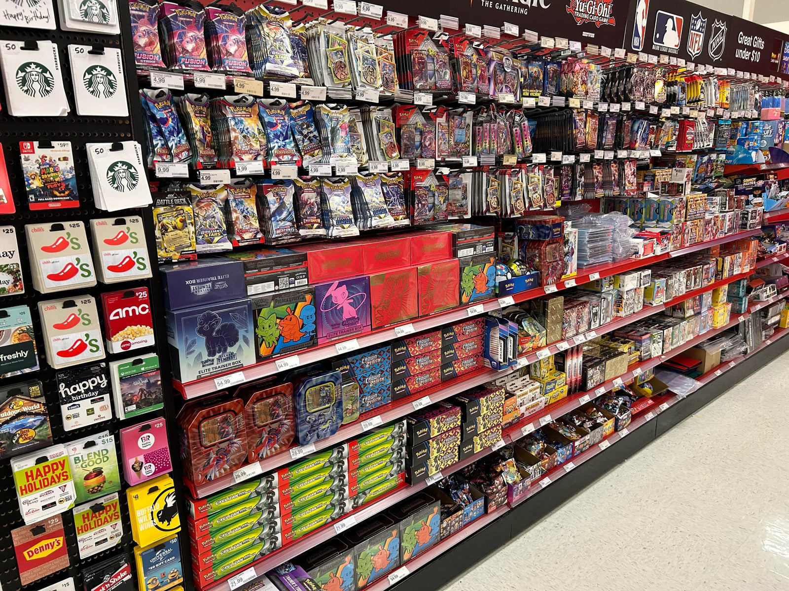 what aisle are pokemon cards in target Target sells things besides